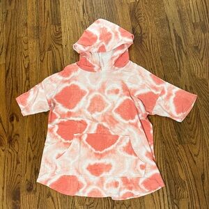 Women's Coral Tie-Dye Hooded Tunic